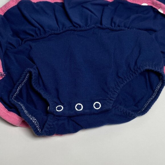 Vintage Snoopy Happy Dancing Dress Bodysuit Size 12 Months Blue w Pink Trim - Picture 5 of 6